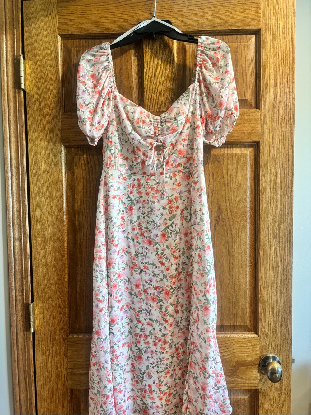 B. Darlin Pink and Coral Floral Midi Dress